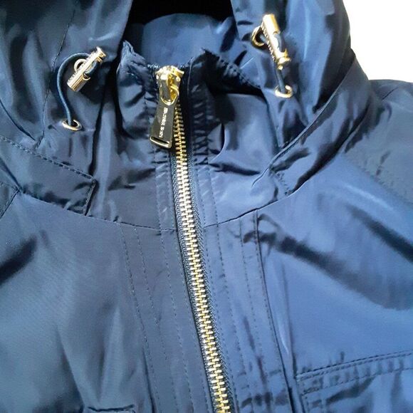 Michael Kors Women's Trench Coat size S Navy Blue Zip Front - Picture 9 of 15
